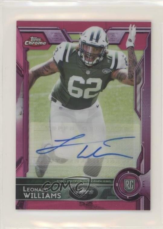 Leonard Williams Topps Chrome Mini #130 Autograph-Pink Refractor