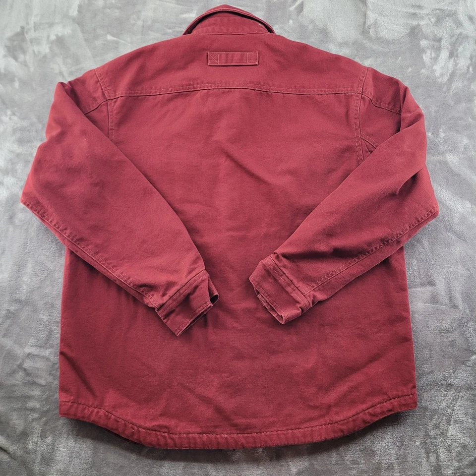Duluth Trading Co Jacket Mens Large Red Cotton Fleece Lined Shirt Jacket Shacket - Image 2 of 4