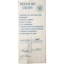 1961 United States Coast Guard Pleasure Craft Boating Law Brochure DWYY9