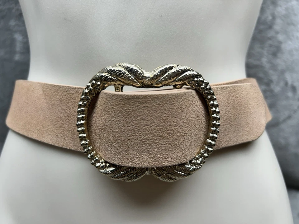 Sézane Artemis Gamuza Cuero Cinturón Hebilla Dorada Italia Chic Boho T.80 | Vendedor de EE. UU. Foto 4 de 4