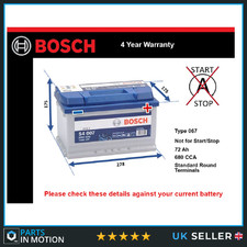 Battery fits AUDI Q2 A2 A1 S5 A3 Q5 A5 TT Q3 RS3 SQ7 S3 Q7 Bosch 067 New