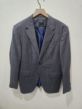 Zegna Pinstriped Wool Suit Charcoal IT 48R US 38R 24.25 Sleeve, 28 Inseam