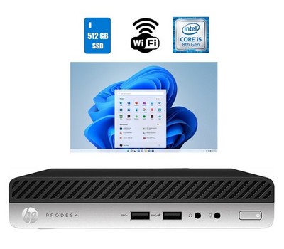 HP ProDesk 400 G4 Micro Computer Core i5 8th Gen 16GB Ram 512GB SSD Windows 11