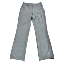 Anne Klein Gray Dress Pants Women 6 Straight Leg Career Work Slacks Hemmed