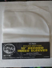 25pcs LP Vinyl Record Inner Sleeves 12 inch 33 RPM Anti-Static Round Bottom