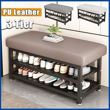 Shoe Bench Shoe Storage Rack Cabinet Organiser with Cushion Padded Seat Unit NEW