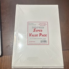 50 Cards  50 Envelopes 5x7 in White Acid Free Solid All Occasions