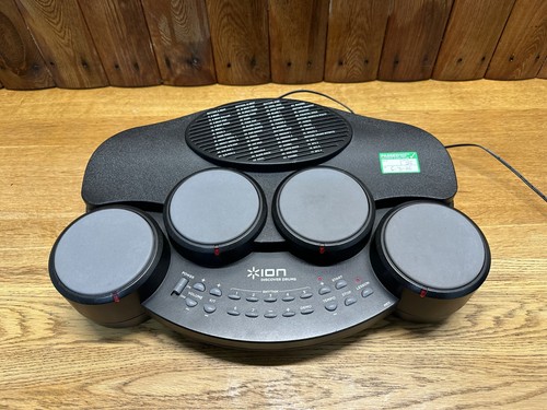 ION Discover IED20 Digital Drum Black Compact Tabletop 4 Pads With Power Adapter