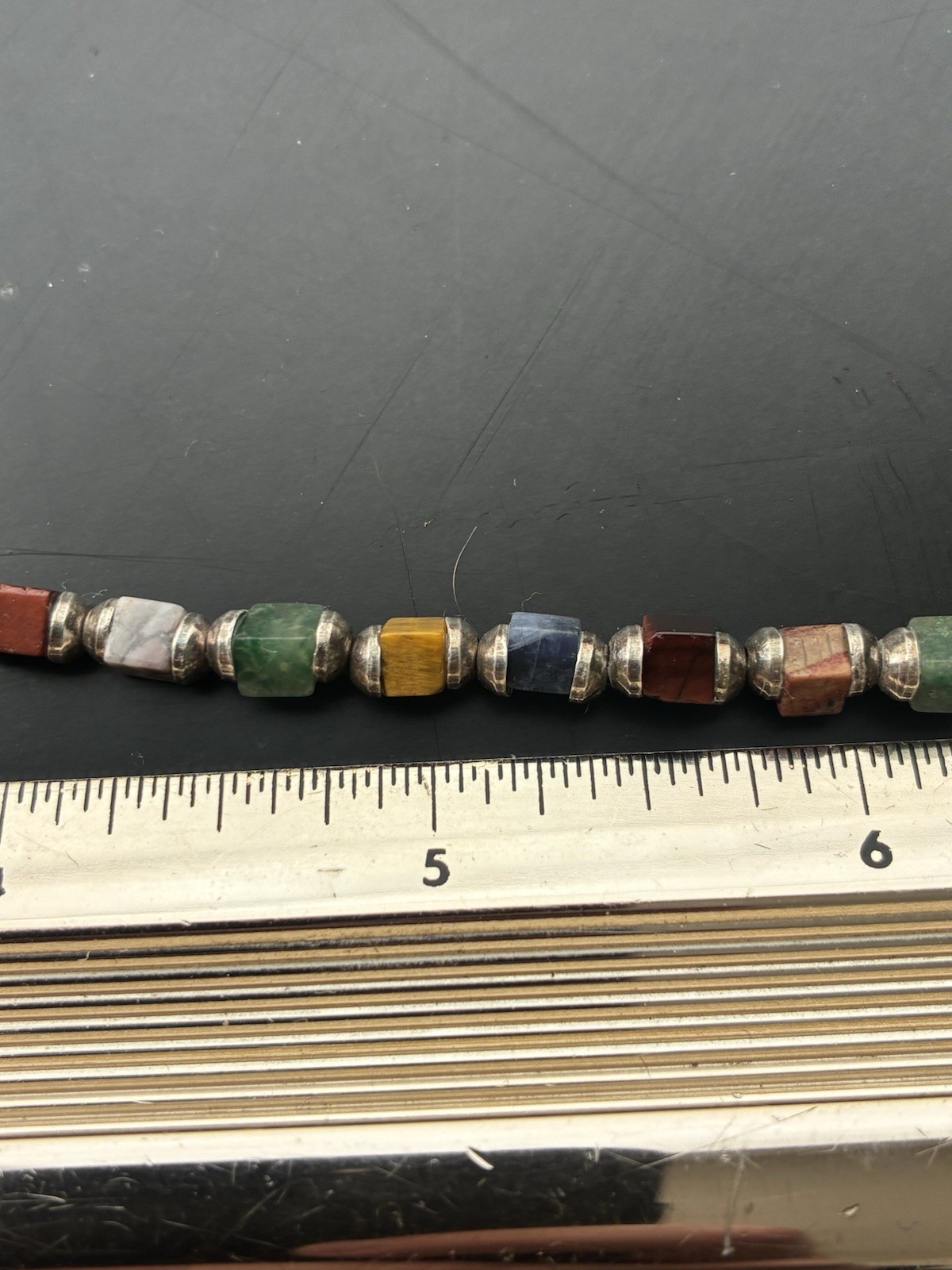 Sterling Silver Tested Multi Gemstone Cube Bracel… - image 6