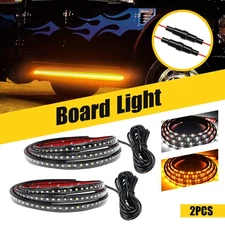 2X 70" Running Board LED Light DRL Side Step Strip Bar White Amber Turn Signal U