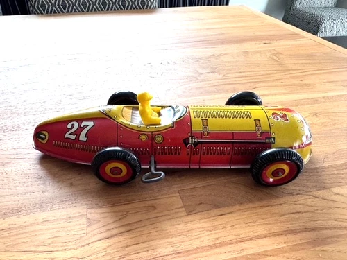 MARX #27 BOAT TAIL RACE CAR TIN WIND UP TOY 1930s VG COND. & IT RUNS!!