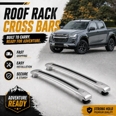 2PCS Roof Rack Cross Bars Cargo Carrier Fits For Isuzu D-Max 2018-2023 ALU - Image 1 of 4