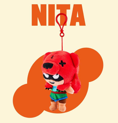 Brawl Stars Official Plush Doll Series : NITA Key Ring Bag Charm 13cm Genuine