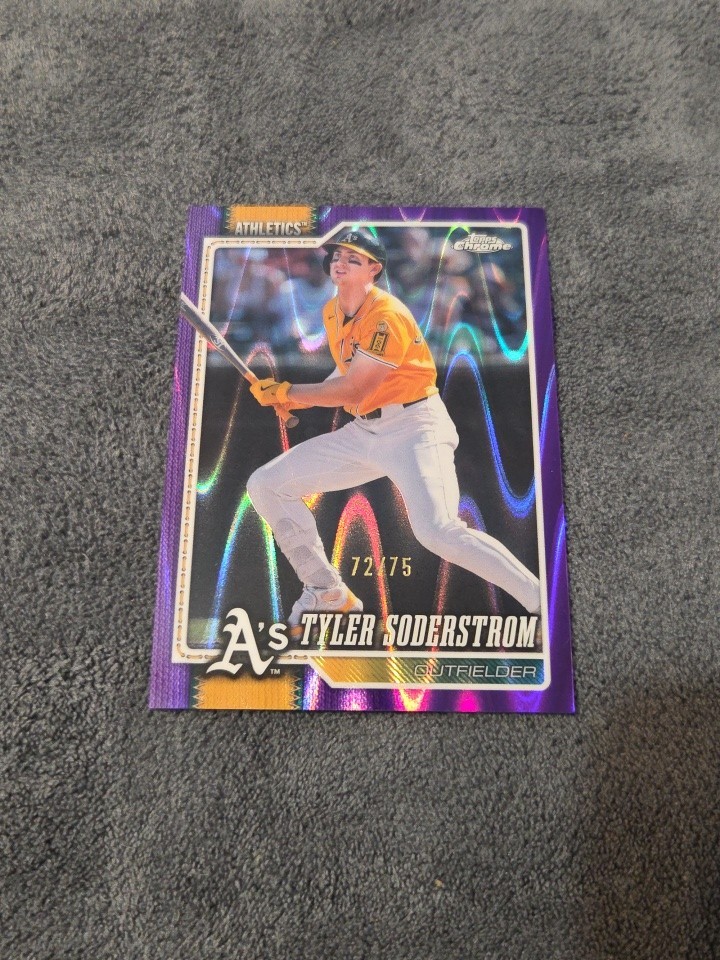 2026 Topps Chrome Tyler Soderstrom #211 RC Purple Ray Wave Refractor/75 A's