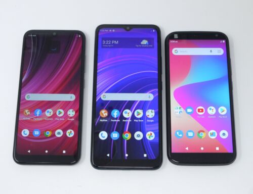 Lot of 3 Working BLU Android Smartphones - View Speed / View 2 / J7L