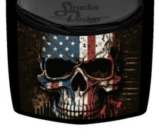 Grunge Skull American Flag Hood Wrap USA Truck Vinyl Decal Car 58