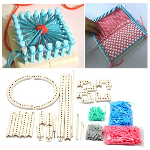 Round Knitting Looms Set DIY Hook Needle Scarf Smart Weaving Loom Kit Kids Gift - Picture 2 of 9