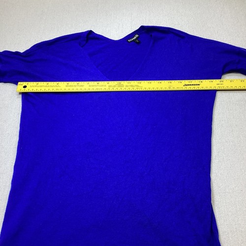 Express Shirt Women’s Blue Size Small Long Sleeve V Neck 3% Cashmere Soft - Picture 5 of 8