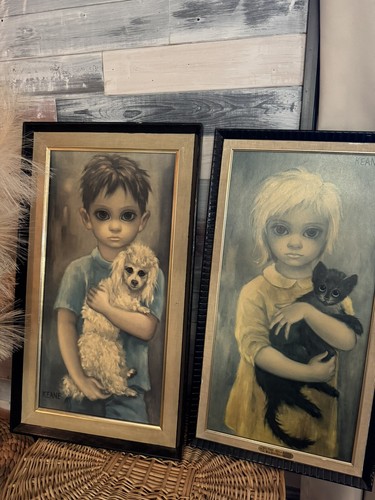 Vintage Margaret Keane The Stray No Dogs Allowed Original Turner Frame