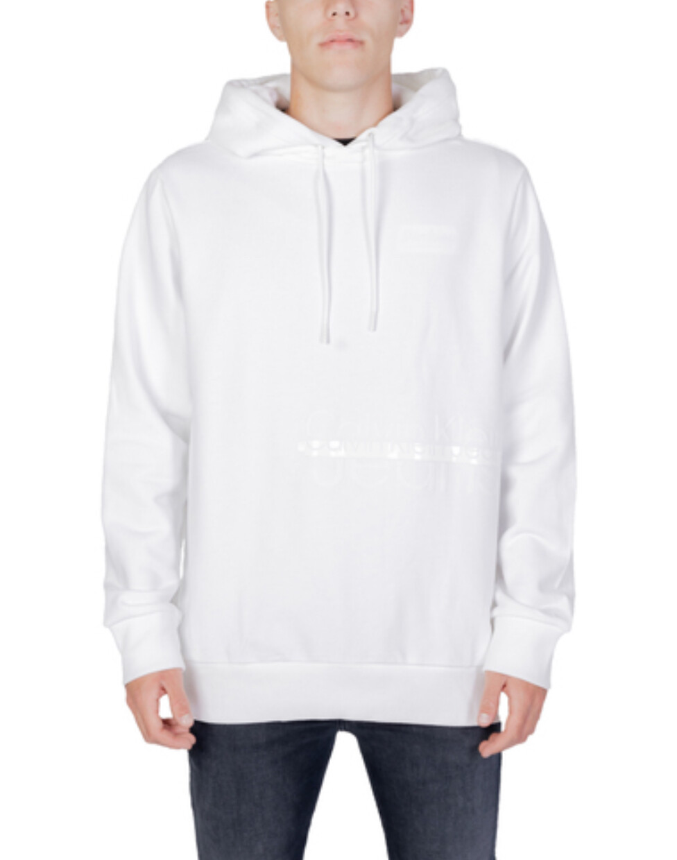 Calvin Klein Jeans DISRUPTED LACQUER LOGO Hoodie Bright-White J30J322532 RRP£110