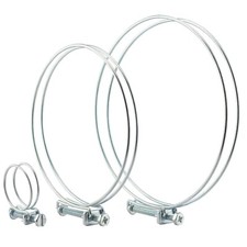 2 x 60-65mm double wire ducting hose/pipe clips/clamps ventilation hydroponics