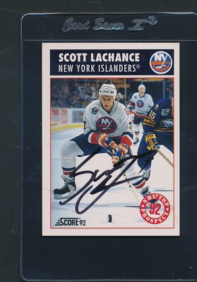 1992/93 Score #449 Scott lachance Islanders Signed Auto *D4296 | eBay