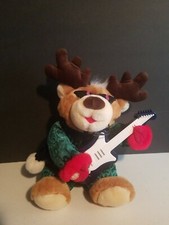 Dan Dee Rockin Reindeer Singing and Dancing Plush Stuffed tested works