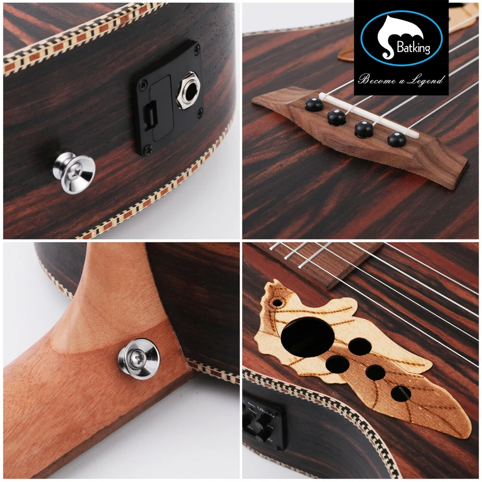 Batking 30inch Baritone Ukulele Blackwood Acoustic Electric Uke/TrussRod/EQ - Image 2 of 4