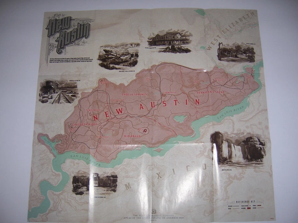 Red Dead Redemption II 2 doble cara mapa nuevo Hanover nuevo Austin Xbox One XB1 Foto 3 de 3