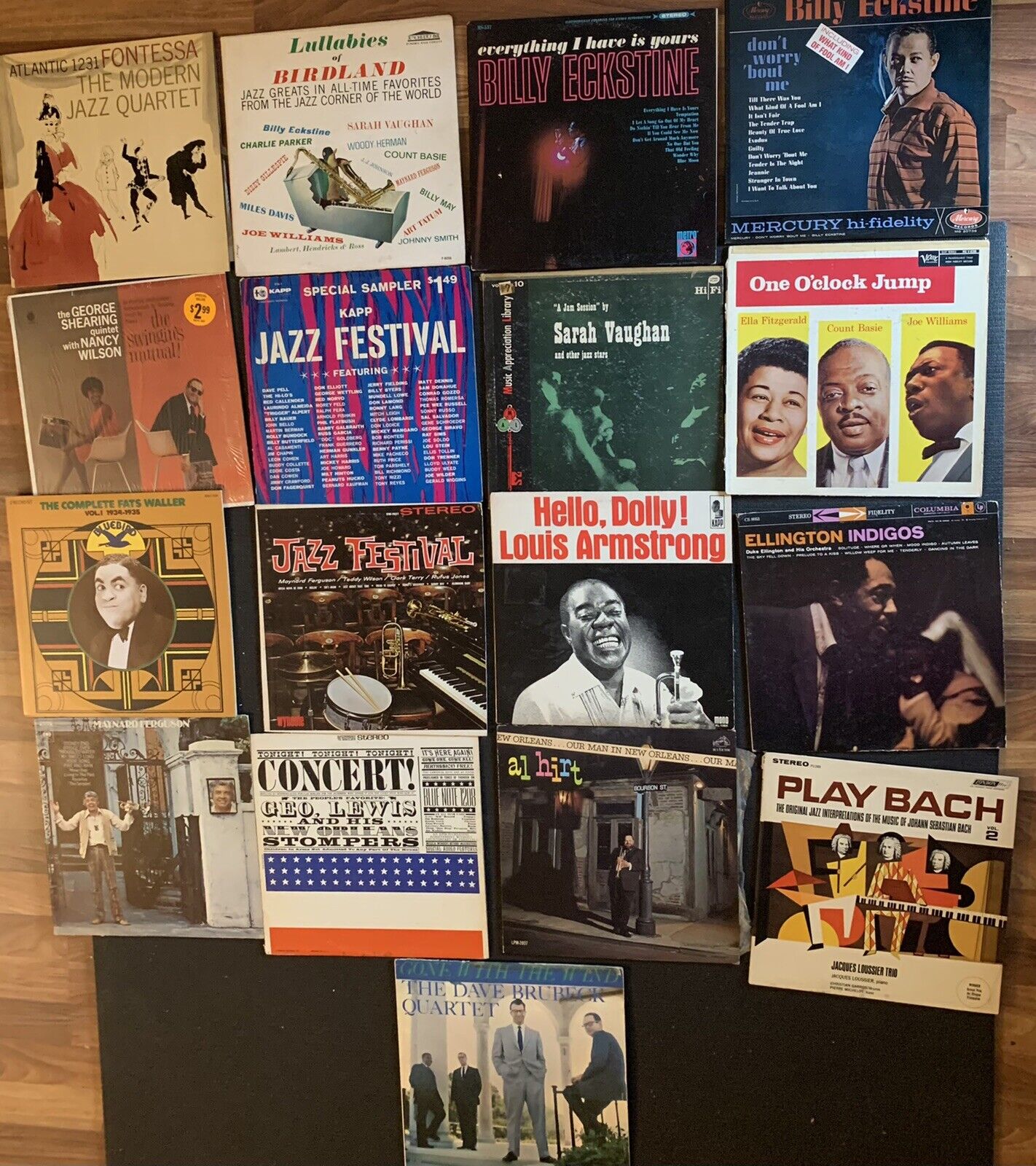 Lot Of 17 Jazz Vinyl LP Record Albums Dave Brubeck Sarah Vaughan Billy Eckstine