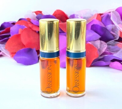Calvin Klein Obsession (Lot of 2) Cologne (.33oz) Vintage Travel Spray *NEW* 