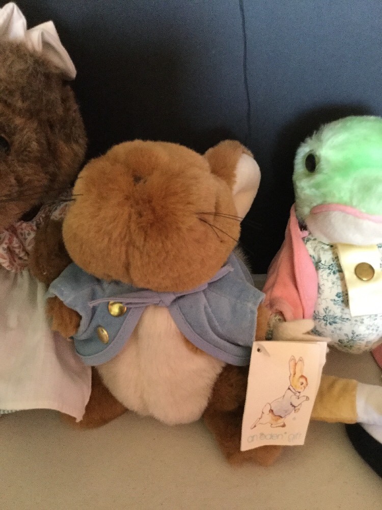 4 Vintage Eden Stuffed Toys Peter Rabbit Mrs Twiggy Winkle Jeremy