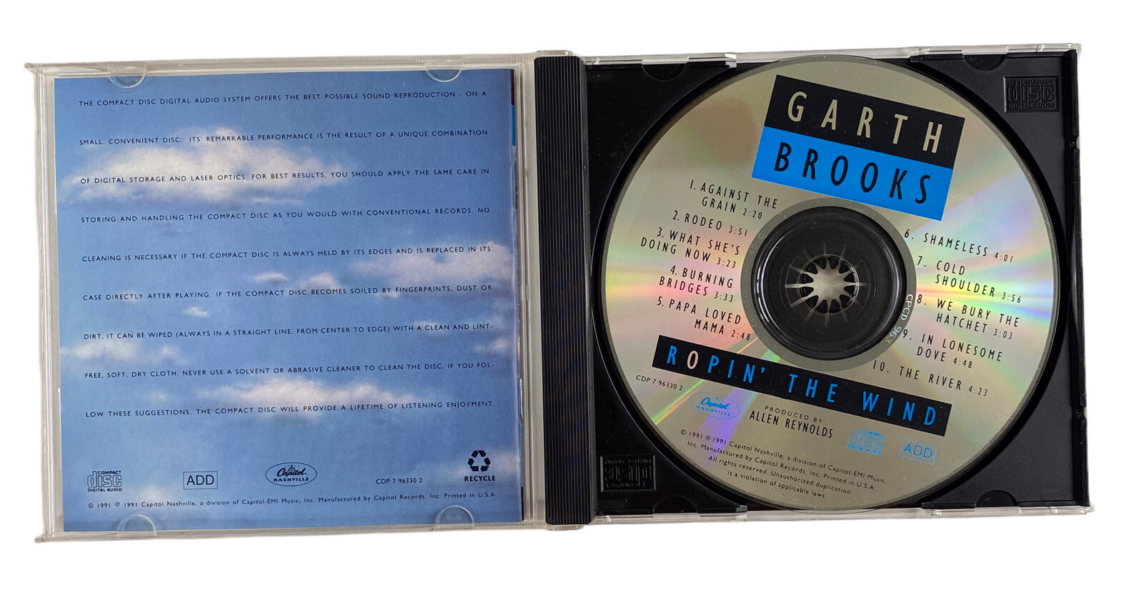 Garth Brooks: Ropin the Wind (CD, 1991 Capitol) Country Pop, Country Rock