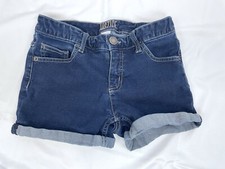 Justice Girl Size 14 Denim Jean Blue Shorts Cuffed Rolled Hem 3"