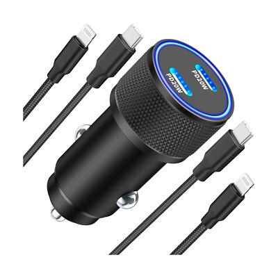 [Apple MFi Certified] iPhone Fast Car Charger, Linocell 40W Dual USB C  Power 