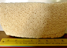 Evening Clutch Bag Crocheted. Beige. 9 x 7 inches.
