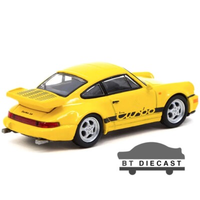 TARMAC WORKS x SCHUCO PORSCHE 911 964 TURBO 1/64 DIECAST YELLOW