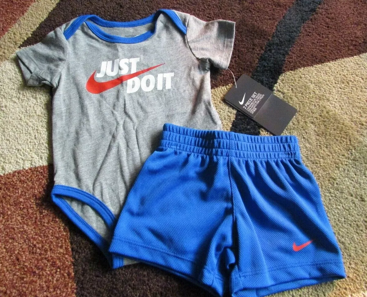 Nike Baby Boys Just Do It Short Sleeve Bodysuit & Shorts 2 Piece Set