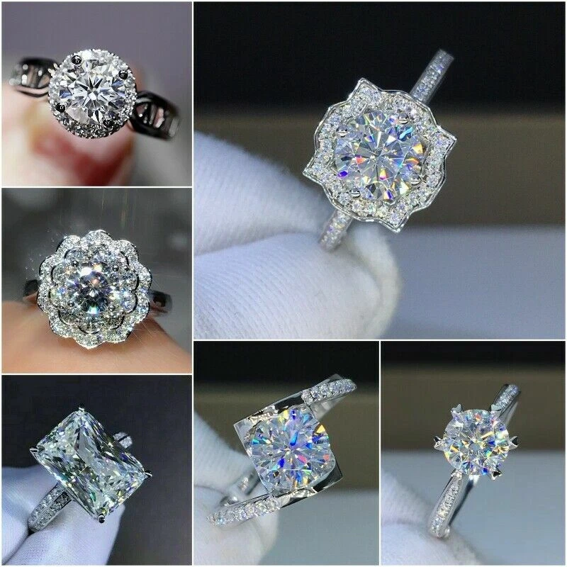 Silver white deals sapphire engagement ring
