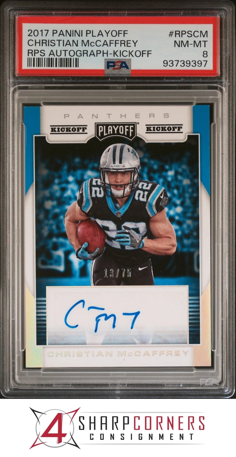 Christian McCaffrey Panini Playoff Rps Autograph #RPSCM Kickoff