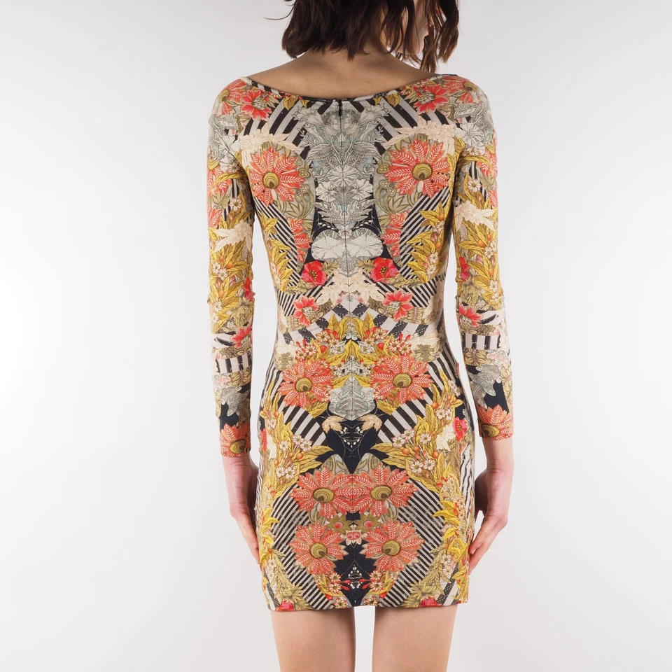 Alexander Mcqueen 2010 Women Floral Geometric Print Mini Dress size 40 - Image 2 of 4