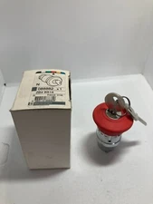 TELEMECANIQUE ZB4 BS14 EMERGENCY STOP OPERATOR KEYED 2 POS KEY RELEASE RED NIB