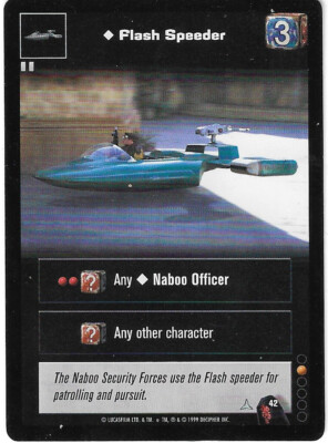 1999 Star Wars Young Jedi CCG Flash Speeder #42
