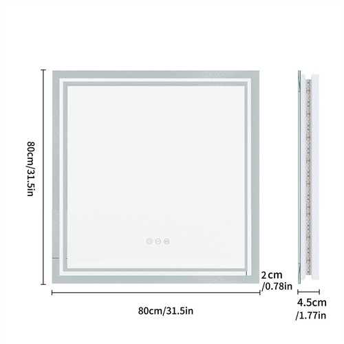 Espejo de baño iluminación LED espejo de pared táctil sin herrajes 50x70 60x80 70x90 cm DE - Imagen 23 de 23