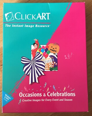 VTG Software 1993 Clip Art ClickArt Occasions & Celebrations 3.5  Floppy Win/DOS