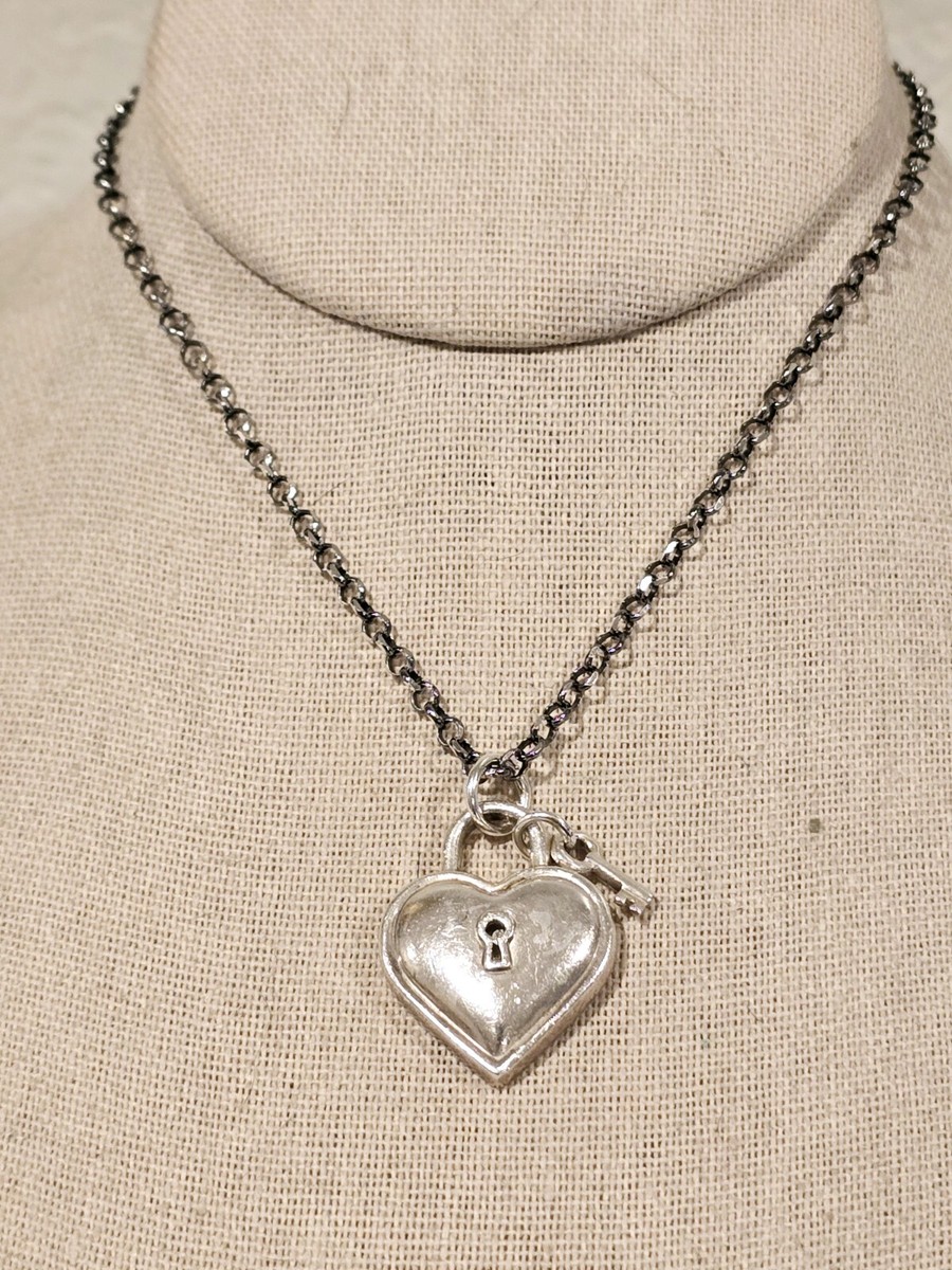 Tiffany Heart Key Padlock Necklace 18