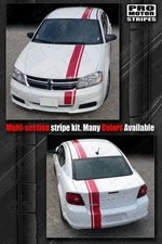 Dodge Avenger Offset Side Double Stripes Decals 2011 2012 2013 2014 Pro Motor