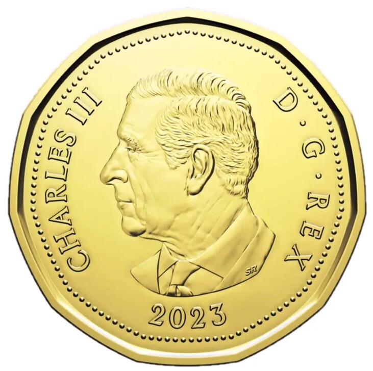 2023 Canadian First Strike $1 Loonie King Charles III Coin