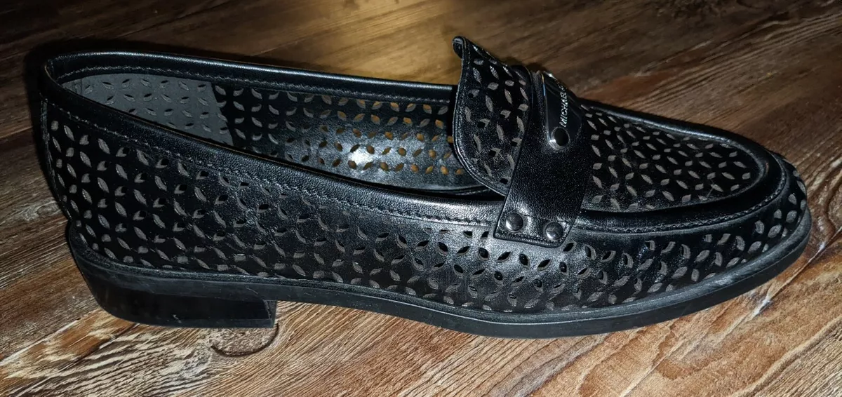 Michael kors store black leather loafers