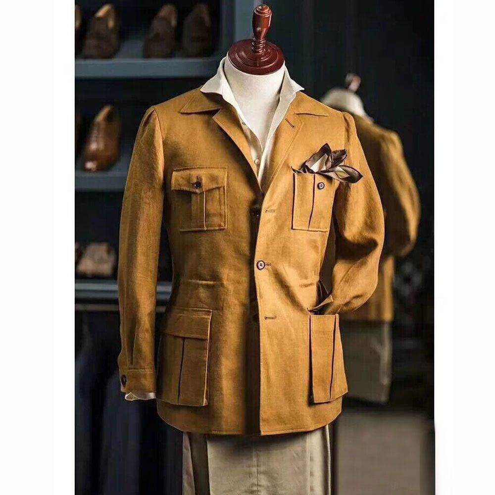 Vintage Men's Linen Safari Jacket 